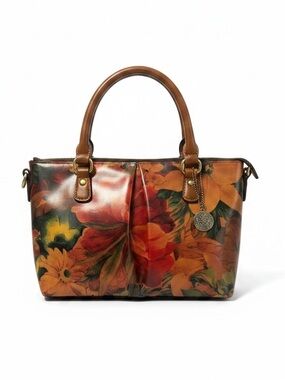 NWT Patricia Nash Zora Satchel Floral Leather Top Handle Handbag Crossbody Bag